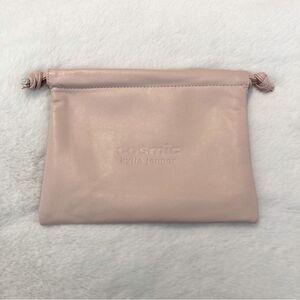 Kylie Jenner Cosmic Light Pink Faux Leather Drawstring Makeup Pouch Bag New